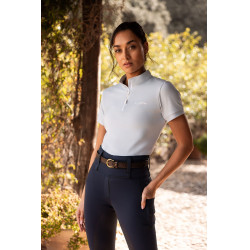 T-shirt d'entraînement Horze Joie manches courtes enfant Gris aube bleu