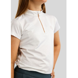 Polo Montar Everly enfant manches courtes rose gold Blanc