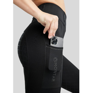 Legging Hybrid pull-on Montar MoBlair avec Gun Metal Crystals full grip femme Legging Hybrid pull-on Montar MoBlair avec Gun Metal Crystals full grip femme