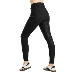 Pantalon Montar MoZuna Refined Pintucks et gun metal crystals full grip femme Noir