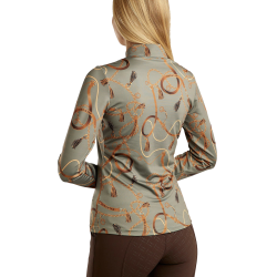 Polo manches longues Montar imprimé Haily bridle femme Dusty green Vert