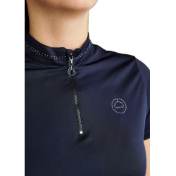 T-shirt manches courtes Montar MoBlair avec crystal gris foncé femme Marine Bleu marine