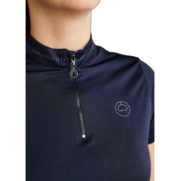 T-shirt manches courtes Montar MoBlair avec crystal gris foncé femme Marine Bleu marine