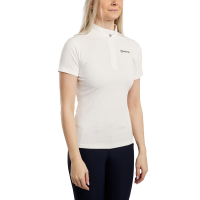 Polo d'entrainement Montar MoCilia raffiné manches courtes Jacquard femme Blanc