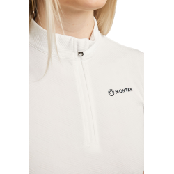 Polo d'entrainement Montar MoCilia raffiné manches courtes Jacquard femme Blanc
