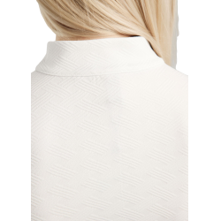 Polo d'entrainement Montar MoCilia raffiné manches courtes Jacquard femme Blanc