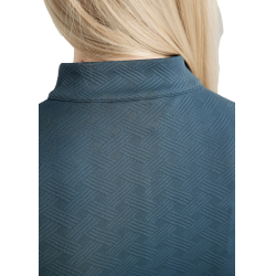 Polo d'entrainement Montar MoCilia raffiné manches courtes Jacquard femme Ardoise foncée Gris