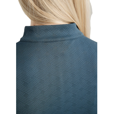 Polo d'entrainement Montar MoCilia raffiné manches courtes Jacquard femme Ardoise foncée Gris