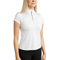 T-shirt d'entrainement manches courtes Montar MoElaine logo découpé au laser femme Blanc