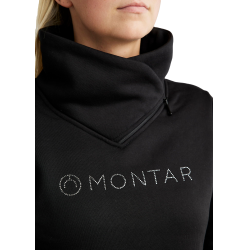 Sweatshirt Montar MoNaja col haut crystals gun metal femme Noir Sweatshirt Montar MoNaja col haut crystals gun metal femme Noir