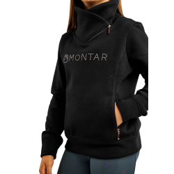 Sweatshirt Montar MoNaja Junior fermeture latérale crystals rosegold Noir