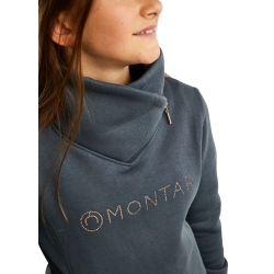 Sweatshirt Montar MoNaja Junior fermeture latérale crystals rosegold Ardoise foncée Gris