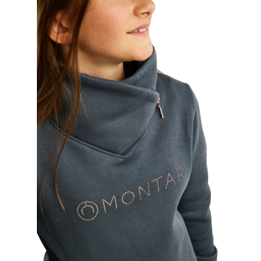 Sweatshirt Montar MoNaja Junior fermeture latérale crystals rosegold Ardoise foncée Gris