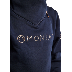 Sweatshirt Montar MoNaja Junior fermeture latérale crystals rosegold Marine Bleu marine