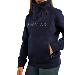 Sweatshirt Montar MoNaja Junior fermeture latérale crystals rosegold Marine Bleu marine