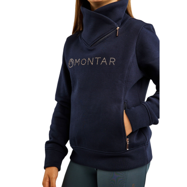 Sweatshirt Montar MoNaja Junior fermeture latérale crystals rosegold Marine Bleu marine