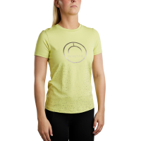 T-shirt manches courtes Montar MoSille logo imprimé gun metal femme Crème citron