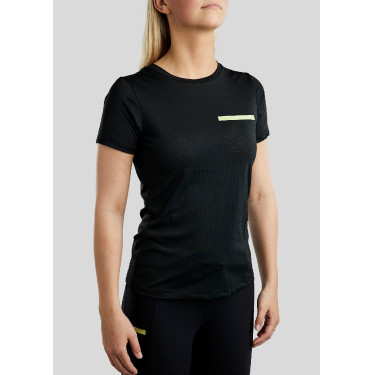 T-shirt maille manches courtes Montar MoStella logo contrasté femme T-shirt maille manches courtes Montar MoStella logo contrasté femme