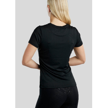 T-shirt maille manches courtes Montar MoStella logo contrasté femme T-shirt maille manches courtes Montar MoStella logo contrasté femme