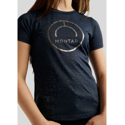 T-shirt manches courtes Montar MoSille Junior logo imprimé gun metal femme