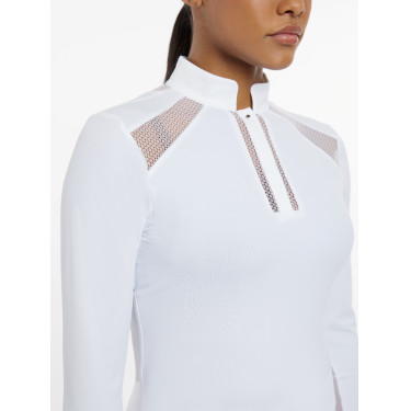 Polo de concours LeMieux Camille manches longues Blanc