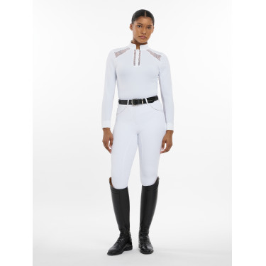 Polo de concours LeMieux Camille manches longues Blanc