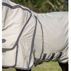 Couverture anti-mouches Horseware Rambo Optimo Supreme Summer Sheet Plus Carreaux marine / gris orage / argent Motifs