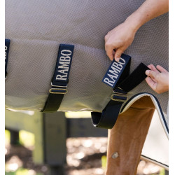 Couverture anti-mouches Horseware Rambo Protector disque Argent / marine Couverture anti-mouches Horseware Rambo Protector disque Argent / marine