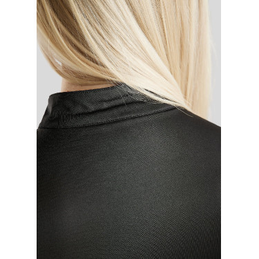 Polo de concours Montar Everly crystal logo manches longues femme Noir