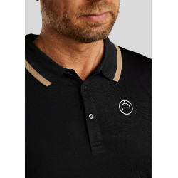 Polo Montar MoDrake homme col contrastée manches longues Noir Polo Montar MoDrake homme col contrastée manches longues Noir