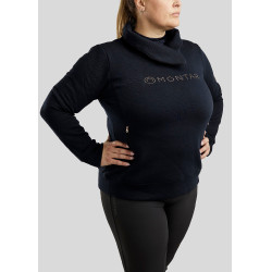 Pull Montar Naja fermeture zippé au cou crystal rose gold Curve femme Marine Bleu marine