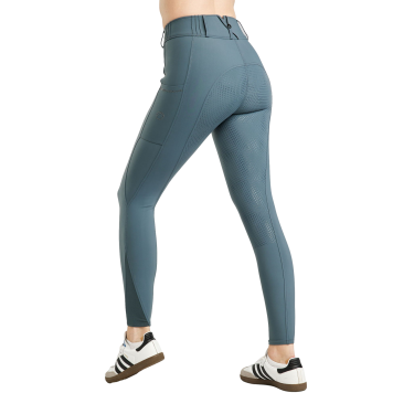Pantalon Montar MoZuna Refined Pintucks et gun metal crystals full grip femme Ardoise foncée Gris