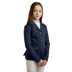 Veste de concours Montar Junior MoKately avec pintucks Marine foncé Bleu