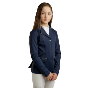 Veste de concours Montar Junior MoKately avec pintucks Marine foncé Bleu