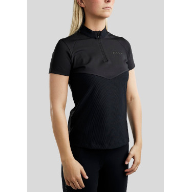 Polo quart zippé Montar MoZira manches courtes raffiné femme Polo quart zippé Montar MoZira manches courtes raffiné femme