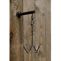 Porte-bridon Grooming Deluxe 4 branches fixation murale Noir