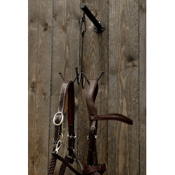 Porte-bridon Grooming Deluxe 4 branches fixation murale Noir