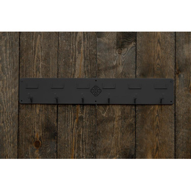 Porte-bridon Grooming Deluxe 6 crochets et porte-nom Noir