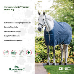Couverture d'écurie Horseware Ionic Therapy 50g Bleu imperial / argent / marine