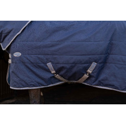 Couverture d'écurie Horseware Rhino 100g Noir / gris titane / bleu classique Couverture d'écurie Horseware Rhino 100g Noir / gris titane / bleu classique