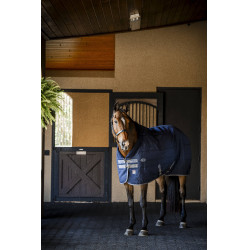 Couverture d'écurie Horseware Rhino 350g VL Noir / gris titane / bleu classique Couverture d'écurie Horseware Rhino 350g VL Noir / gris titane / bleu classique