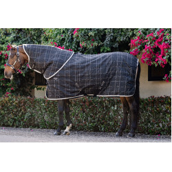 Couverture d'écurie Horseware Rhino 350g VL Noir / carreaux blanc gris Couverture d'écurie Horseware Rhino 350g VL Noir / carreaux blanc gris