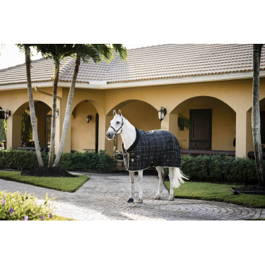 Couverture d'écurie Horseware Rhino 350g VL Noir / carreaux blanc gris Couverture d'écurie Horseware Rhino 350g VL Noir / carreaux blanc gris