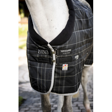 Couverture d'écurie Horseware Rhino 350g VL Noir / carreaux blanc gris Couverture d'écurie Horseware Rhino 350g VL Noir / carreaux blanc gris
