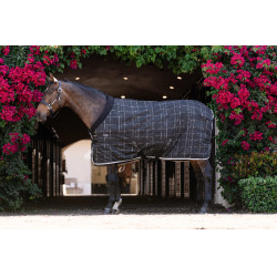 Couverture d'écurie Horseware Rhino Poney 100g Noir / carreaux blanc gris