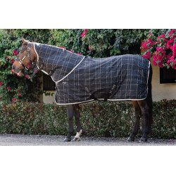 Couverture d'écurie Horseware Rhino Poney 100g Noir / carreaux blanc gris