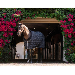 Couverture d'écurie Horseware Rhino Poney 250g VL Noir / carreaux blanc gris Couverture d'écurie Horseware Rhino Poney 250g VL Noir / carreaux blanc gris