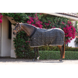 Couverture d'écurie Horseware Rhino Poney 250g VL Noir / carreaux blanc gris Couverture d'écurie Horseware Rhino Poney 250g VL Noir / carreaux blanc gris