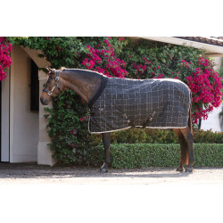 Couverture d'écurie Horseware Rhino Poney 250g VL Noir / carreaux blanc gris Couverture d'écurie Horseware Rhino Poney 250g VL Noir / carreaux blanc gris