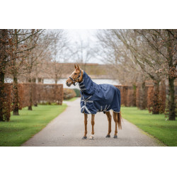 Couverture Horseware Amigo 1200D Integrated Turnout 0g Marine / gris titane / argent Bleu marine